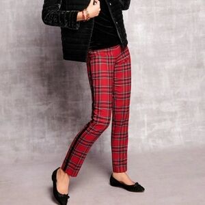 Talbots Slim-leg Ankle pants - Red Mountain Plaid